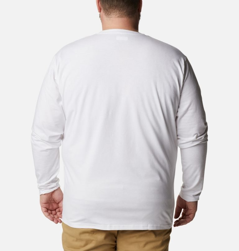 Men's Columbia Sun Trek Long Sleeve Sweatshirts White | Plus Size CA-K8A65